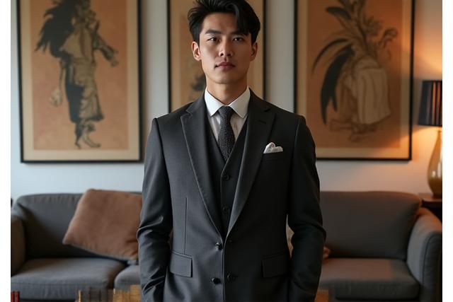 나비 아티산의 맞춤 제작된 세련된 남성 수트