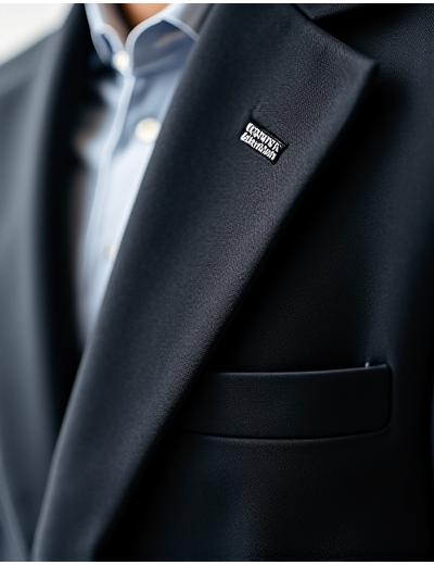 기업 로고와 브랜드 아이덴티티가 강조된 유니폼 자수