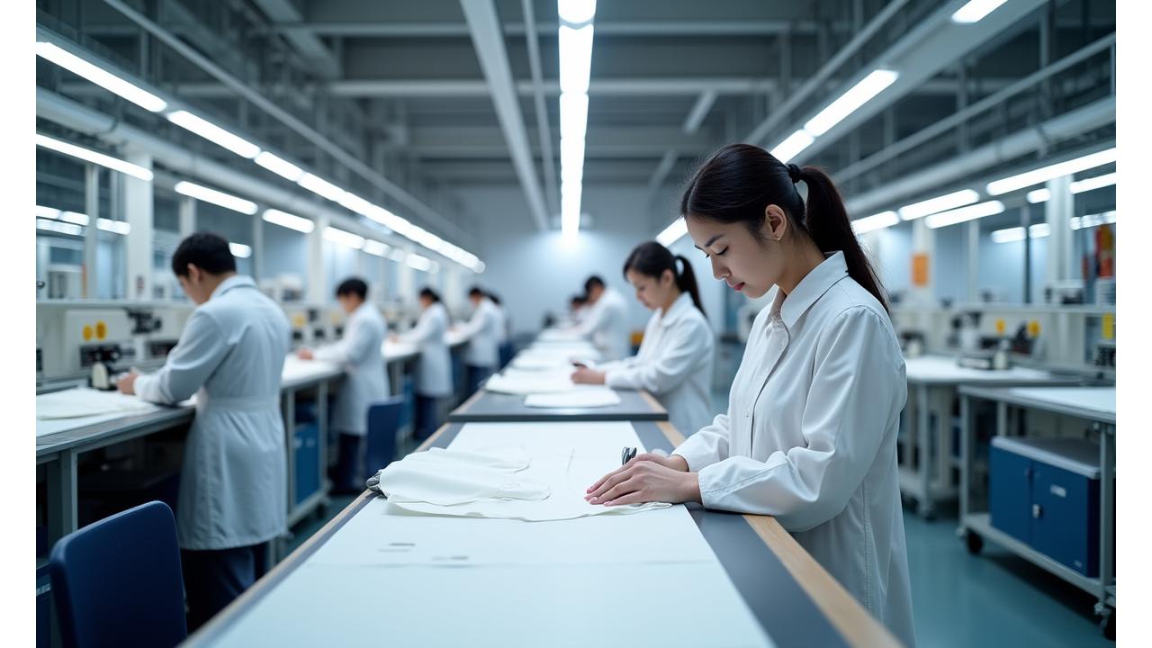 나비 아티산 의류 제조 시설의 깨끗하고 현대적인 전경